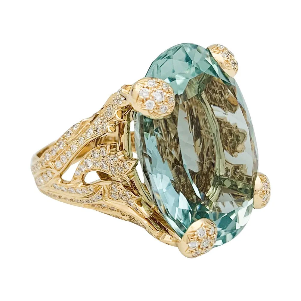 Christian Dior ring, "Miss Dior", in yellow gold, green beryl and diamonds - Image 7
