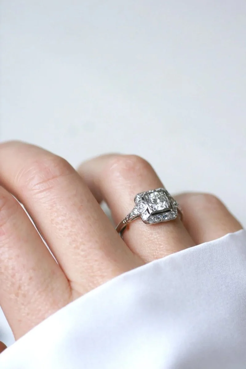 Art Deco Square Diamond Ring 1.45 Cts - Image 2