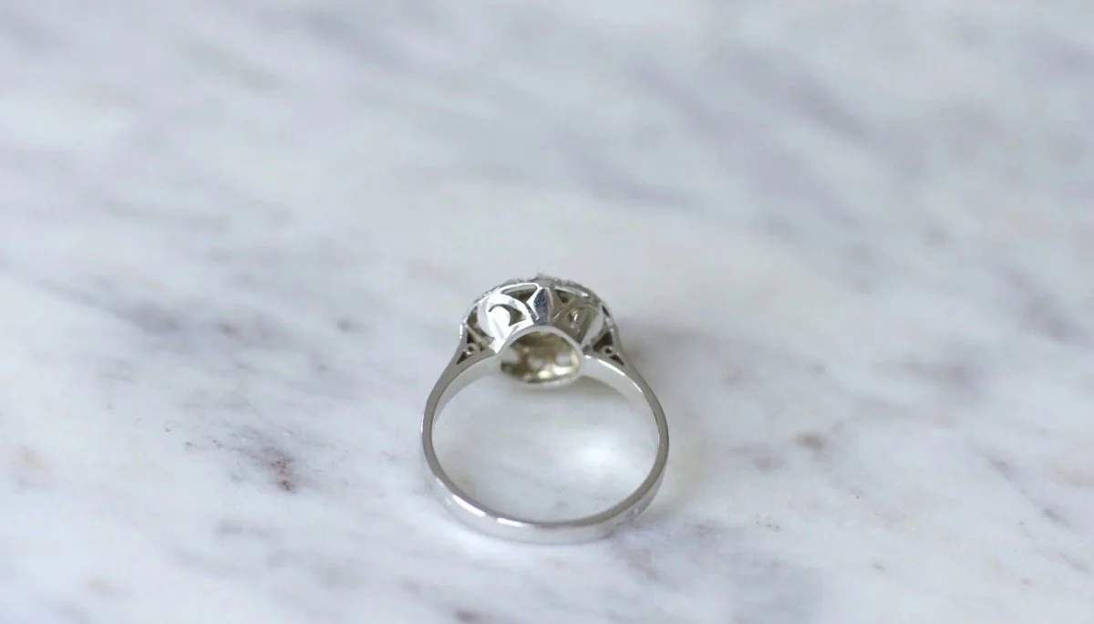 Round Art Deco diamond target ring - Image 6