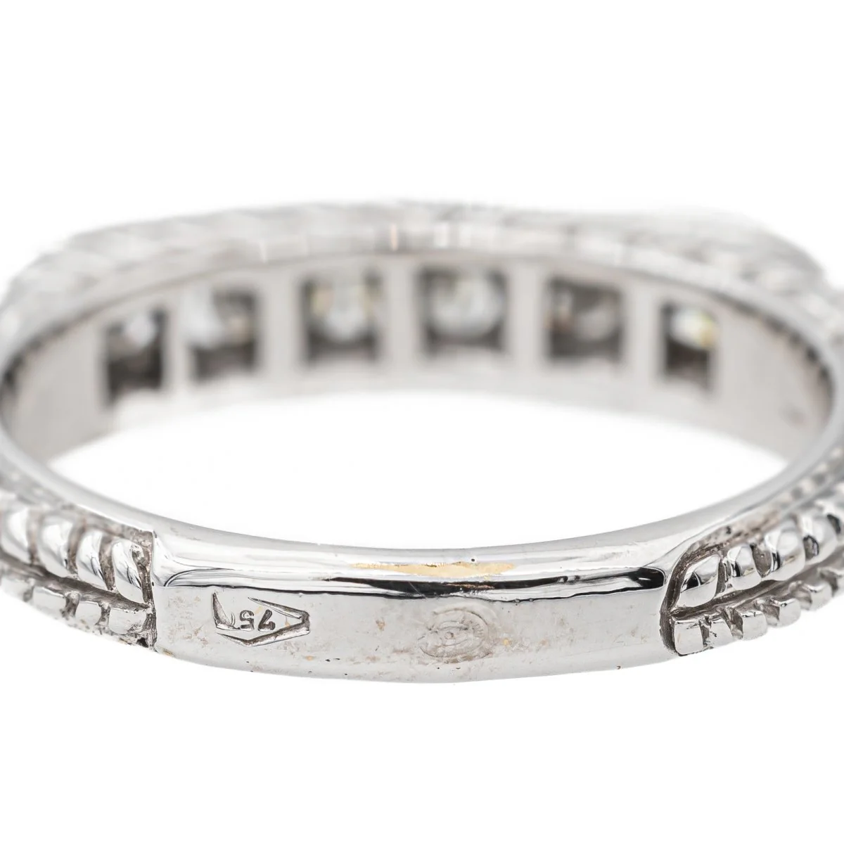 Half alliance ring white gold diamond - Image 6