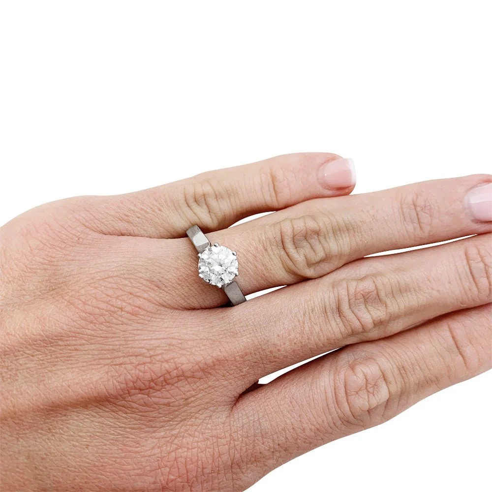 1.59 carat diamond ring, white gold - Image 6