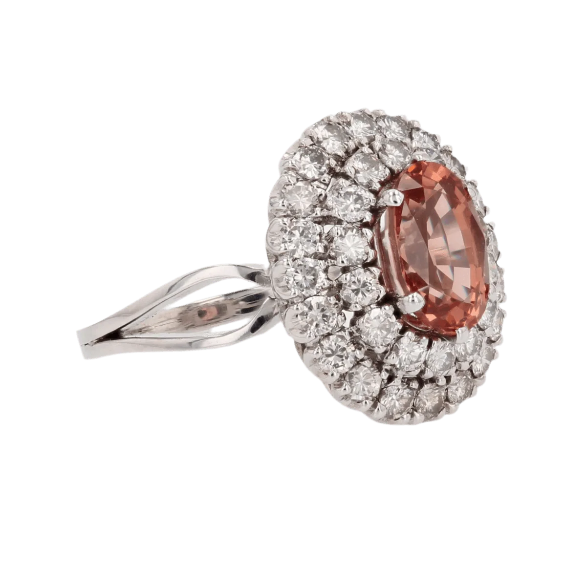Entourage ring in white gold, garnet and diamonds - Image 5