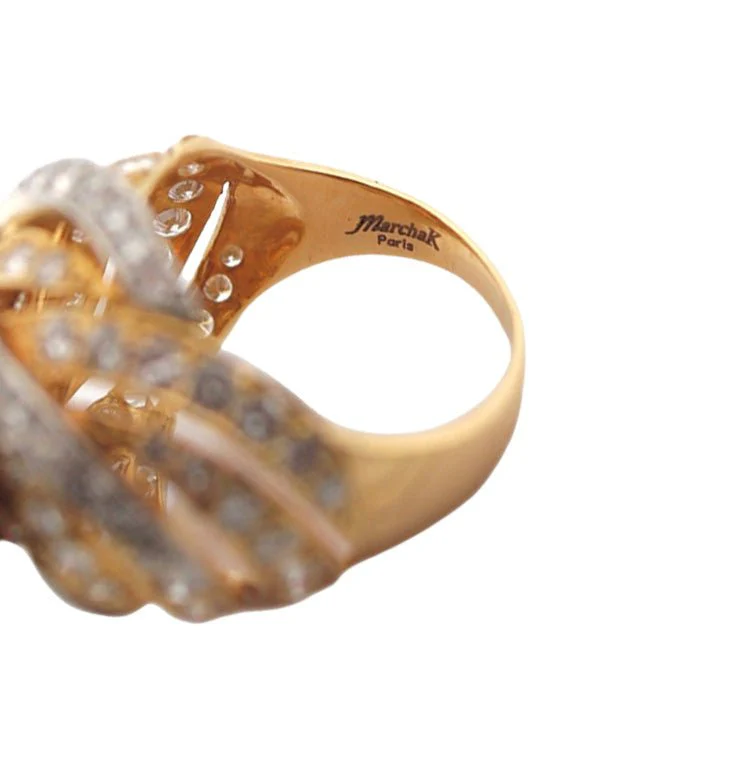 Dôme MARCHAK ring in yellow gold, rubies and diamonds - Image 6