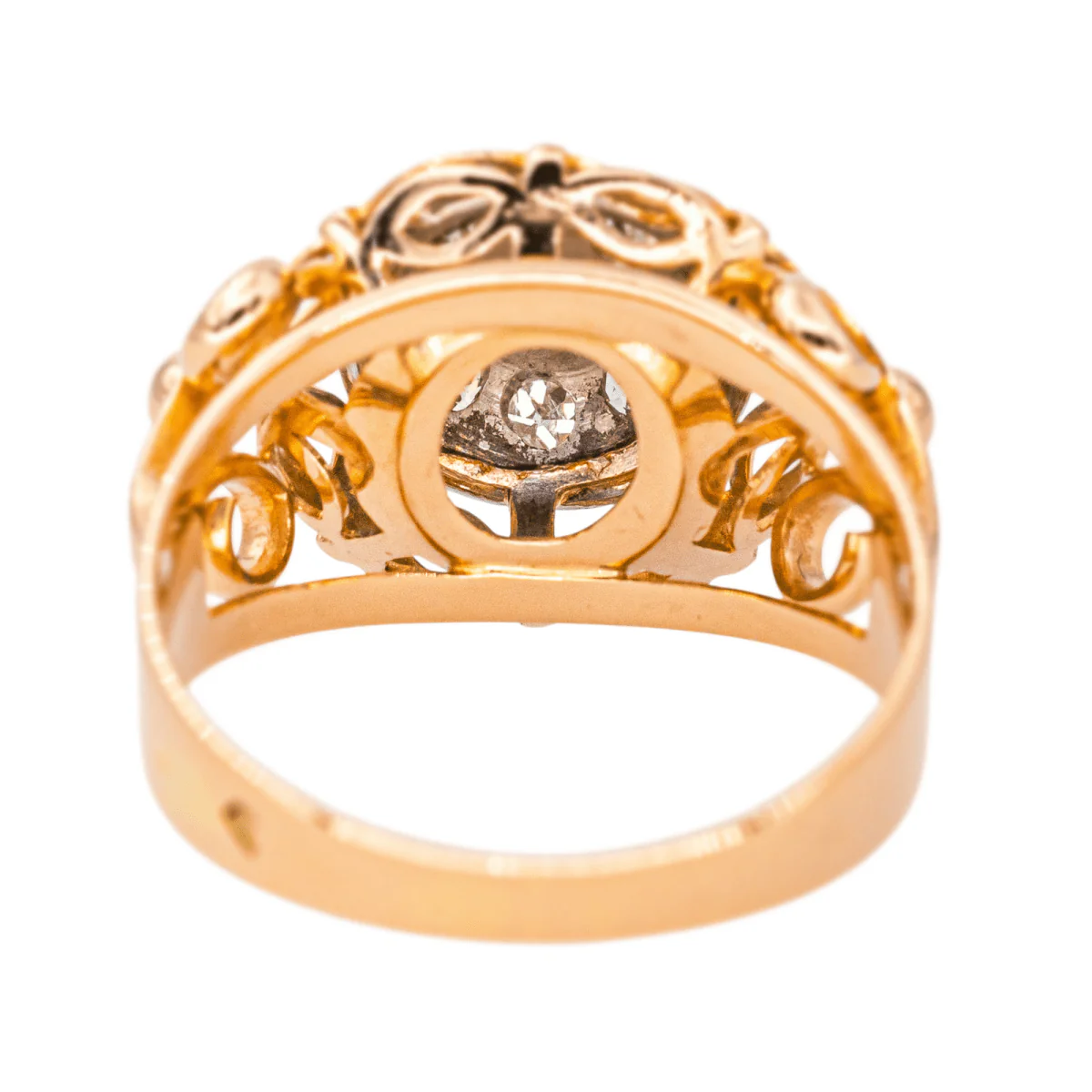 Dome ring in pink gold and diamonds - Image 5
