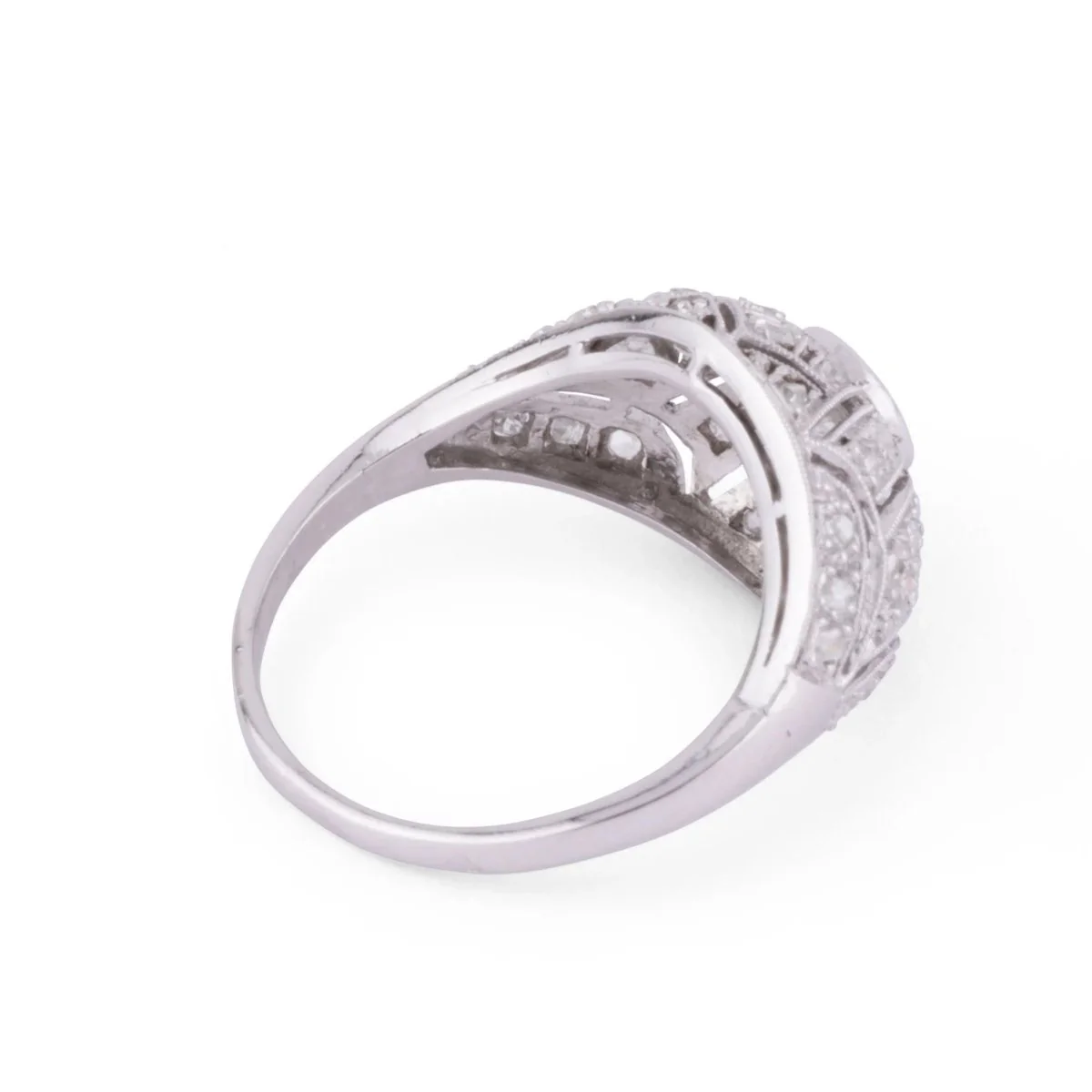Platinum and diamond dome ring - Image 4