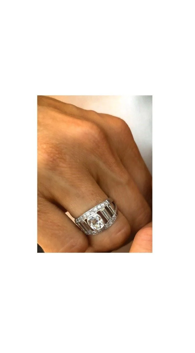 Bandeau diamond and platinum ring - Image 6