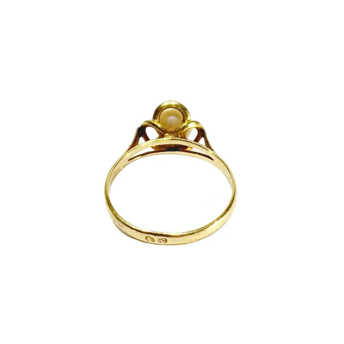 Yellow gold and pearl ring - Image 5