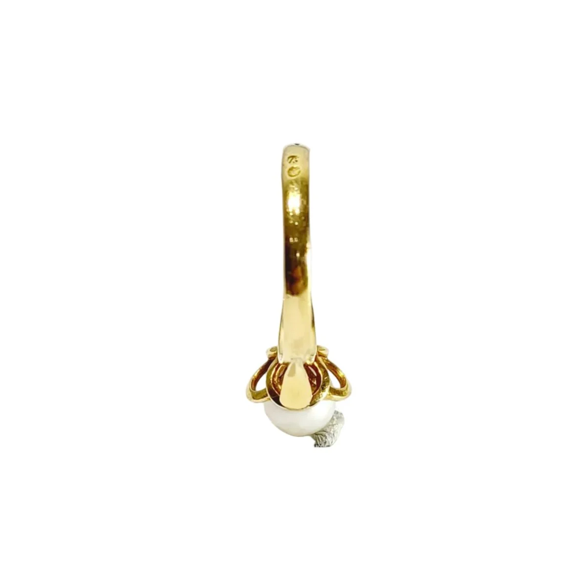 Yellow gold and pearl ring - Image 9