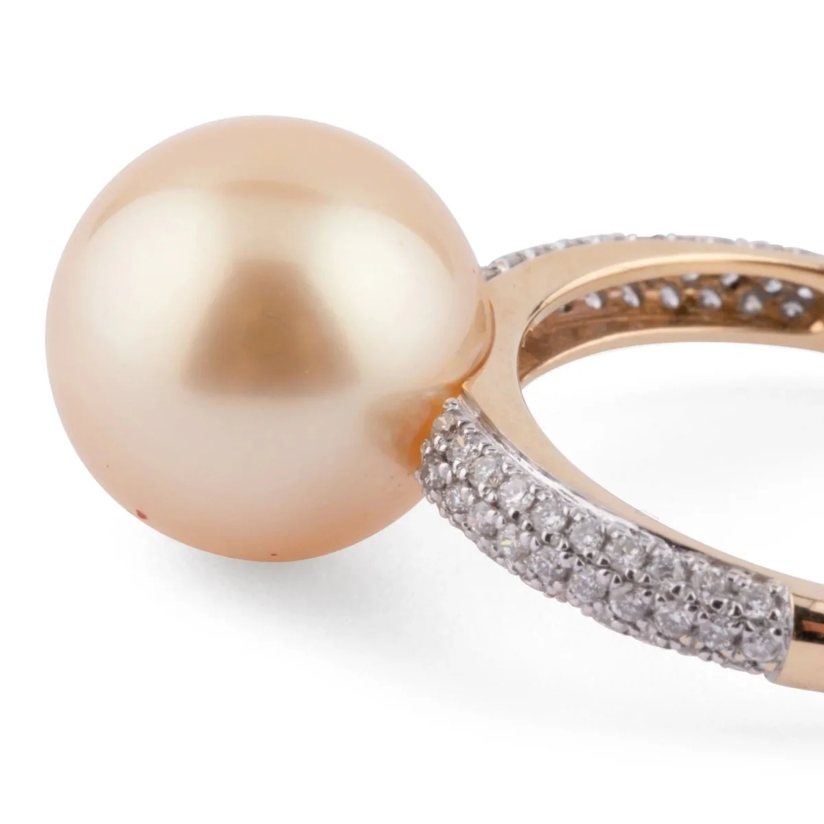 Yellow gold ring, adorned with a South Sea Gold cultured pearl - Image 4