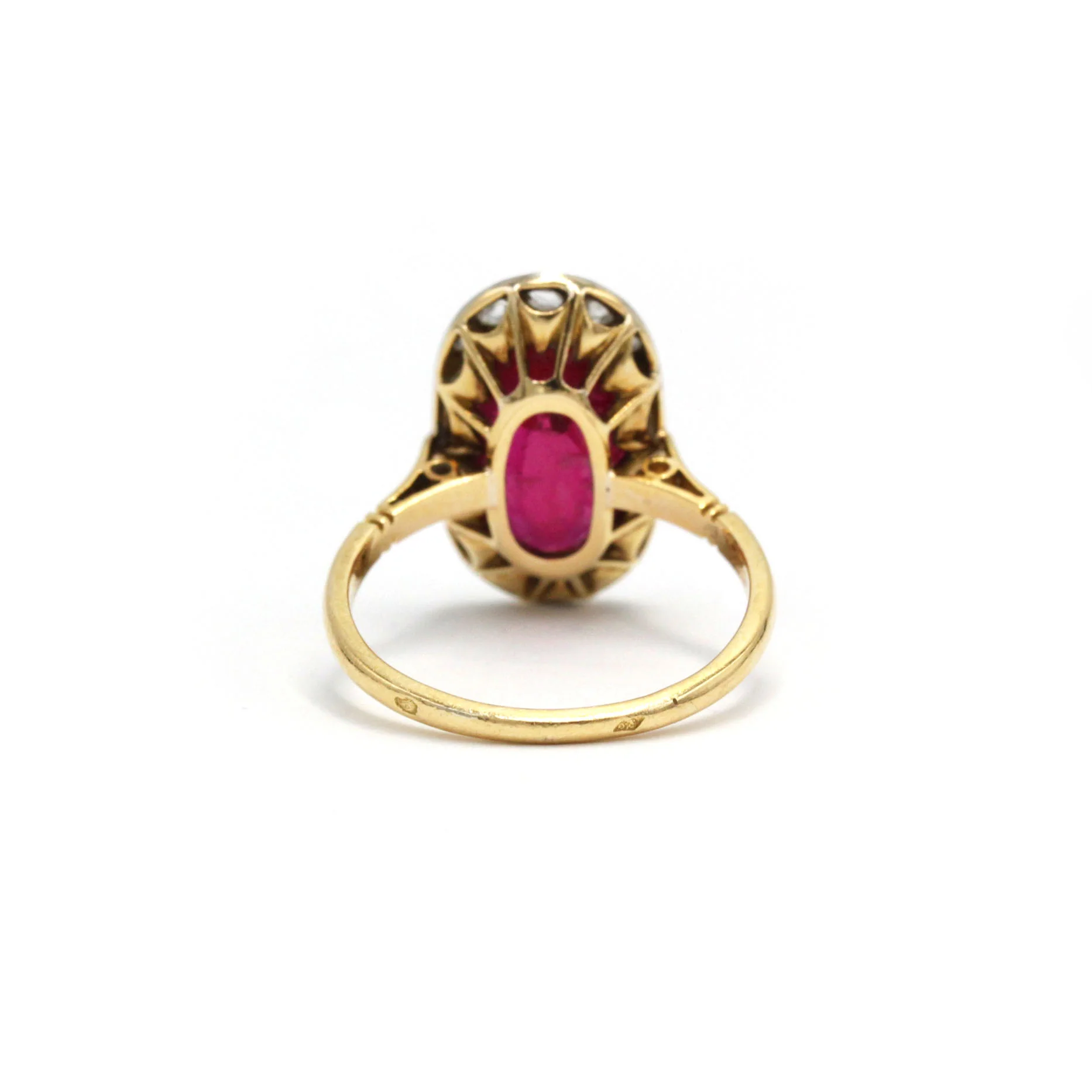 Entourage ring in yellow gold, white gold, rubies and diamonds - Image 3