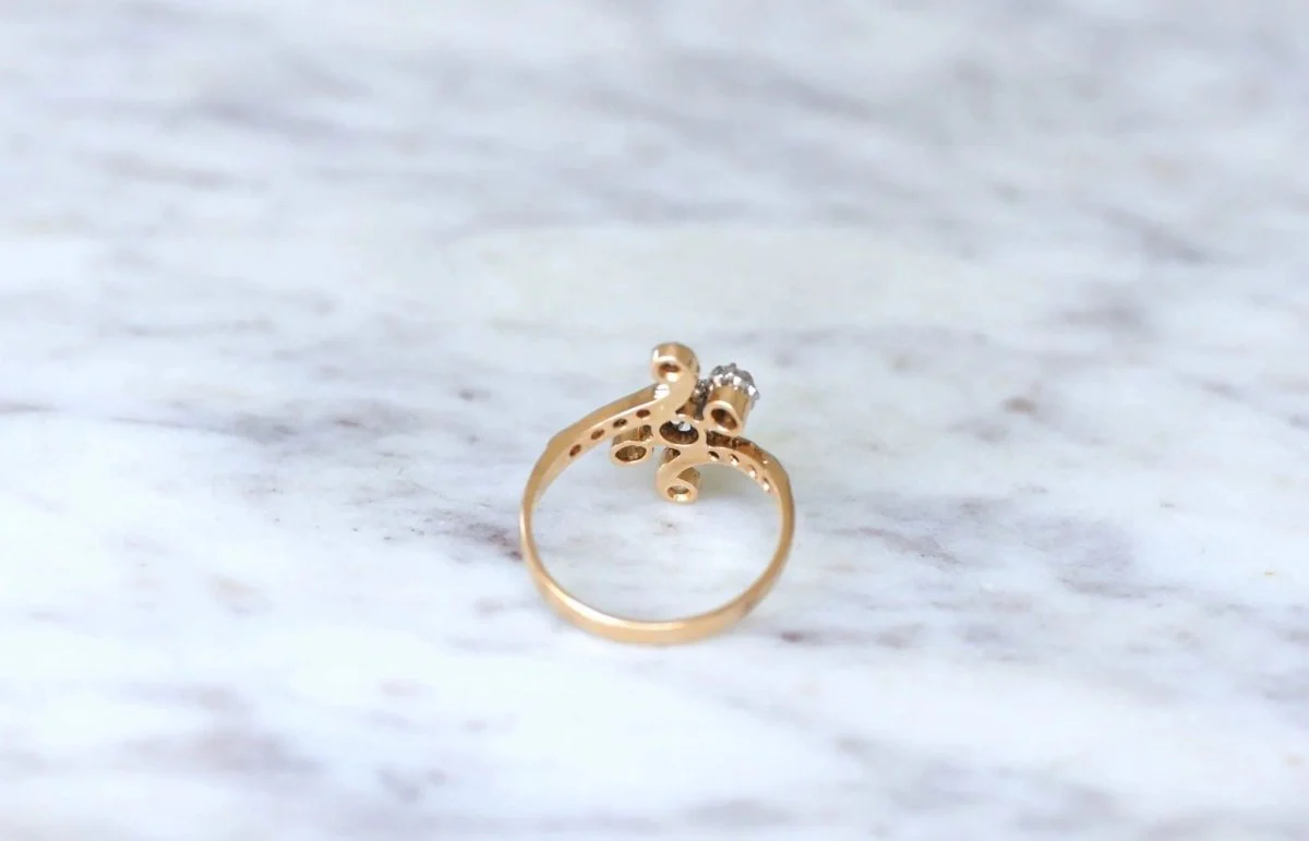 Toi et Moi diamond ring in pink gold - Image 8