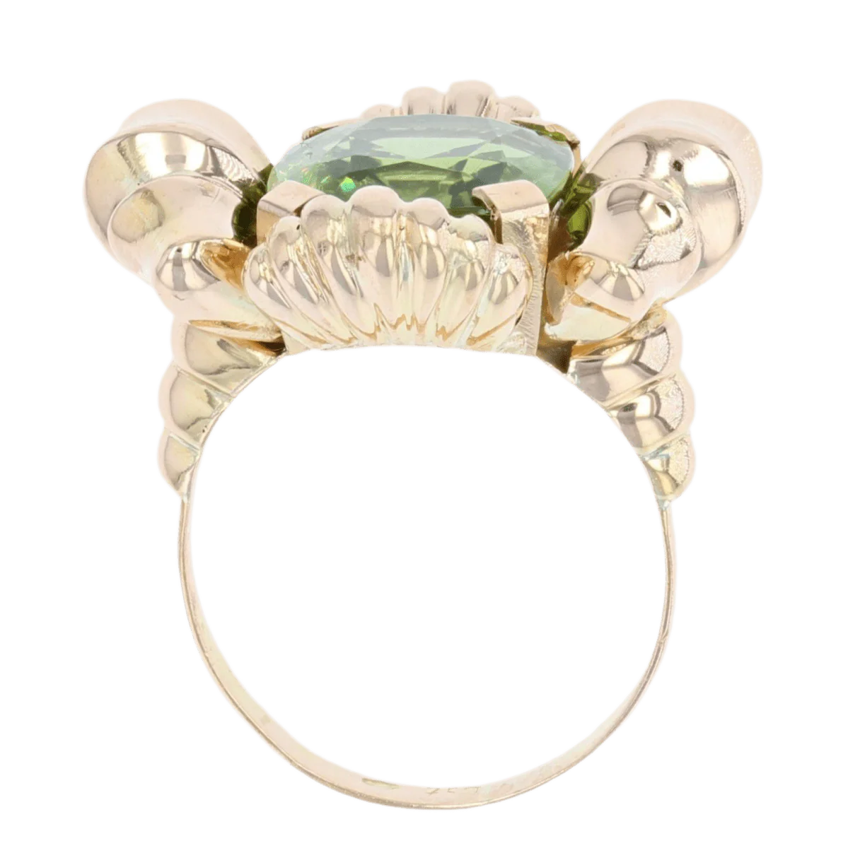 Rose gold and peridot cocktail ring - Image 6