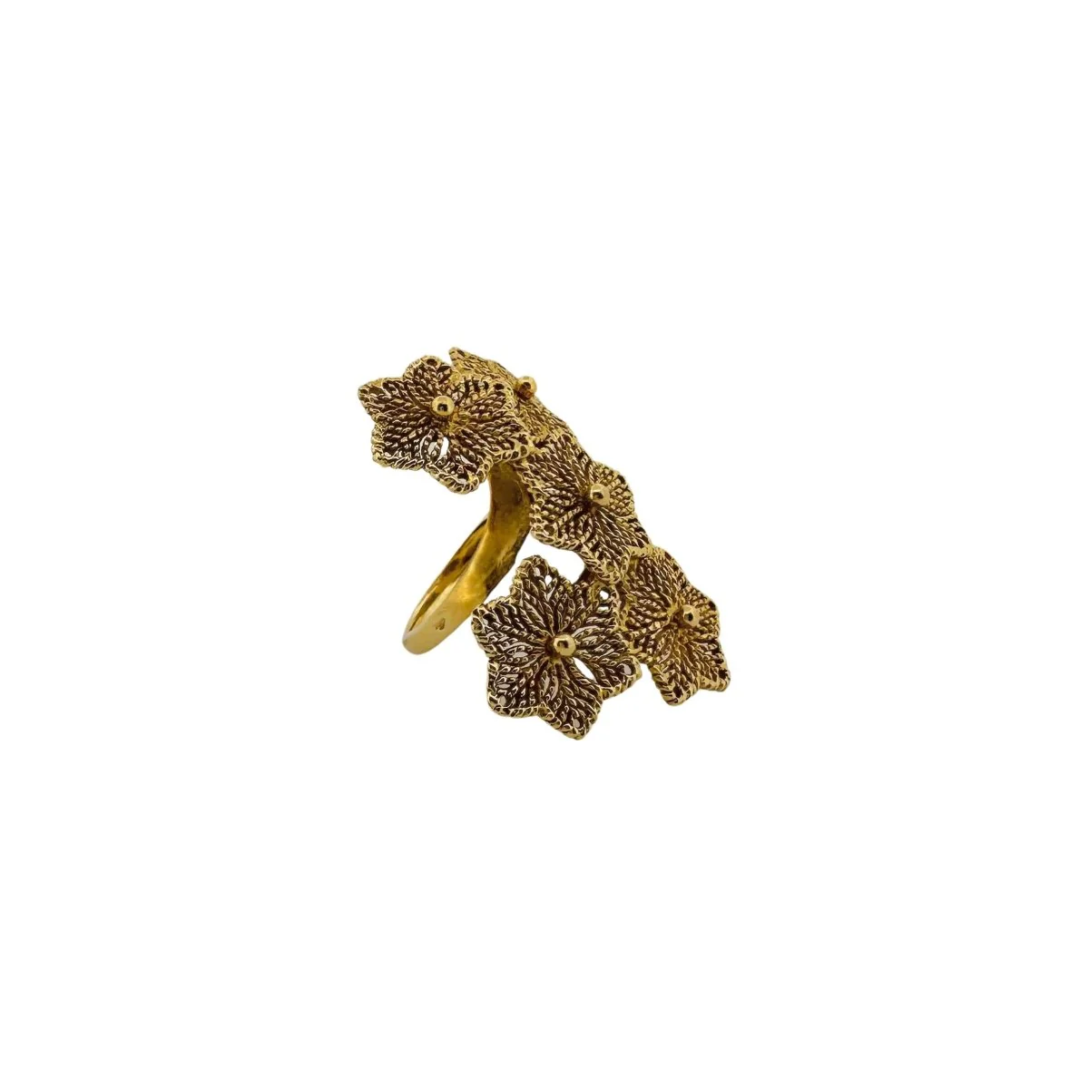 Flowers ring in yellow gold - Image 3