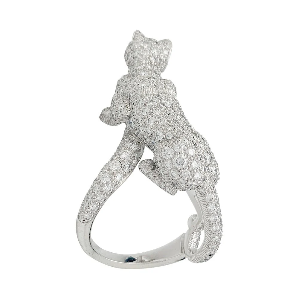Panthère CARTIER High Jewelry ring in white gold, diamonds, emeralds and onyx - Image 5