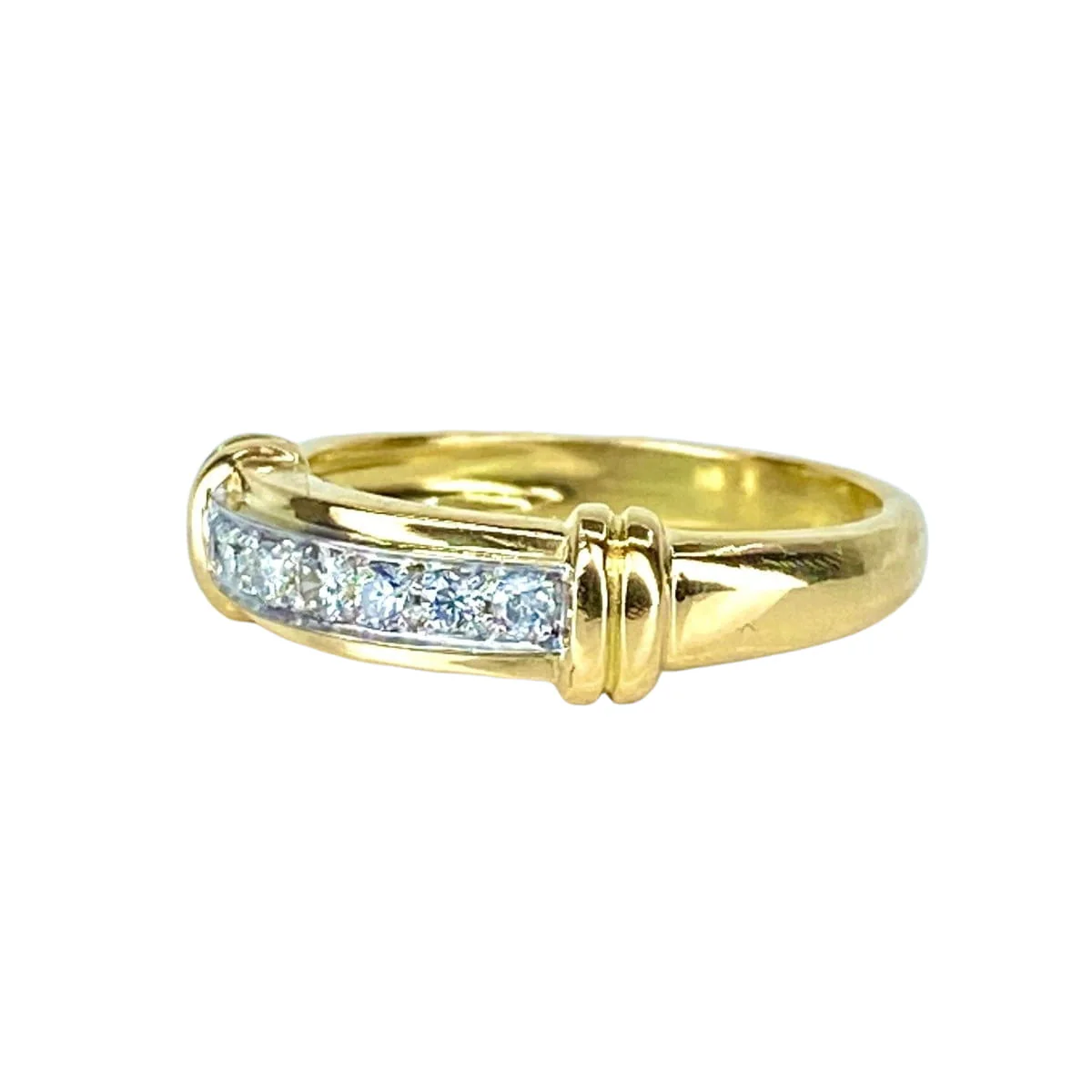 Gold and Diamond Bangle Ring - Image 3