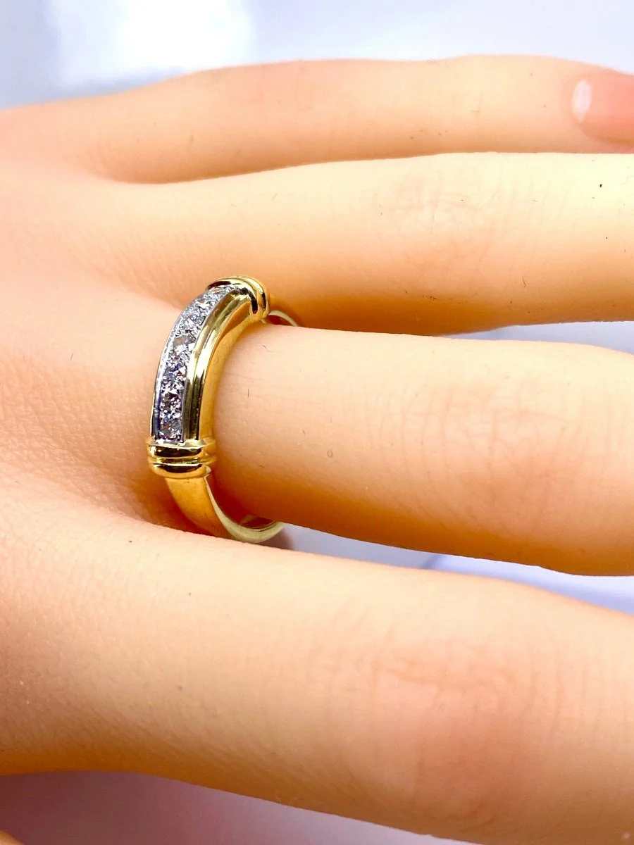Gold and Diamond Bangle Ring - Image 9