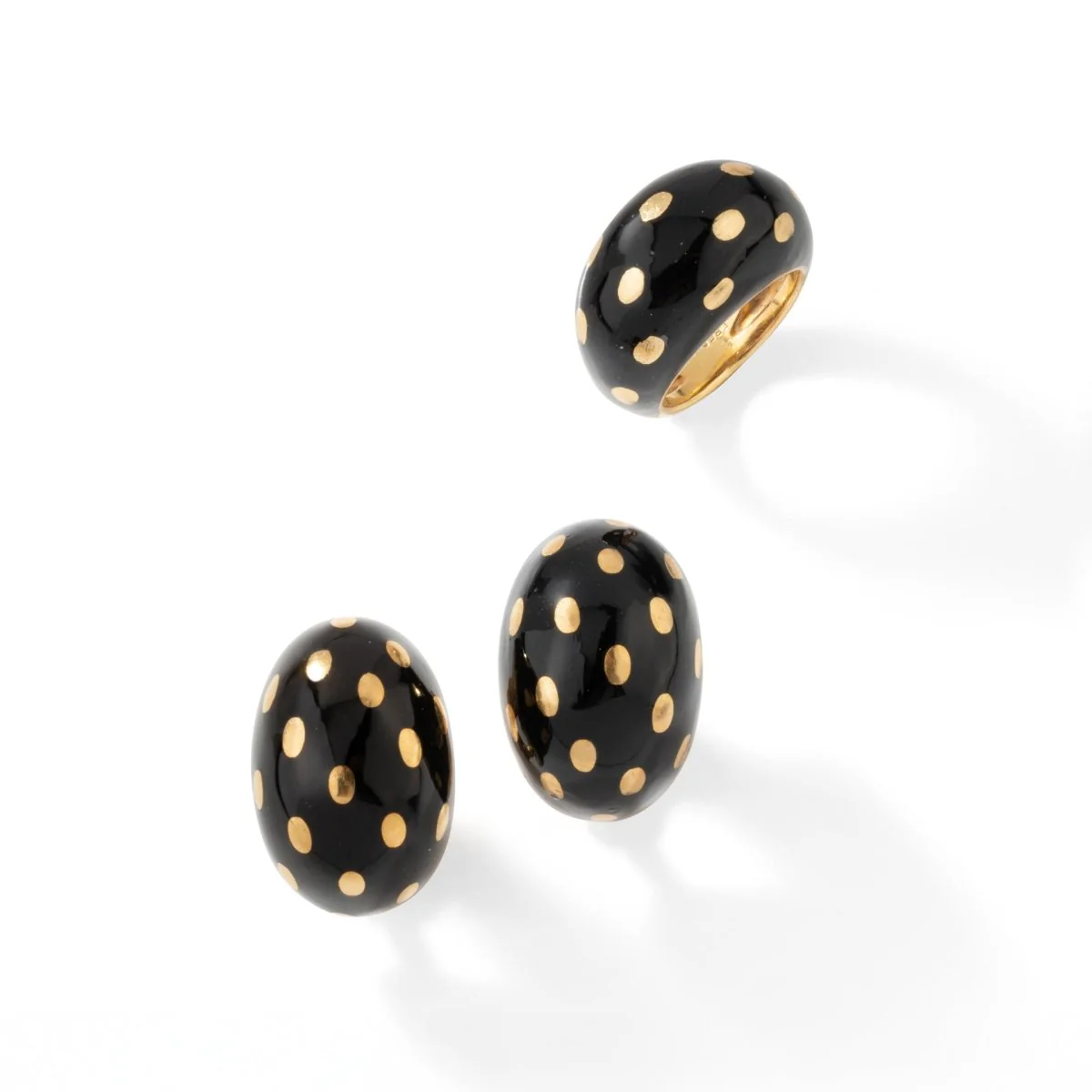 FRED band ring in yellow gold and black enamel - Image 6