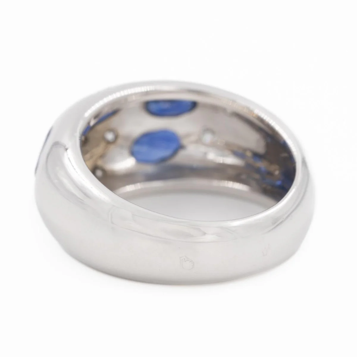 Jonc ring in white gold and sapphires and diamonds - Image 3