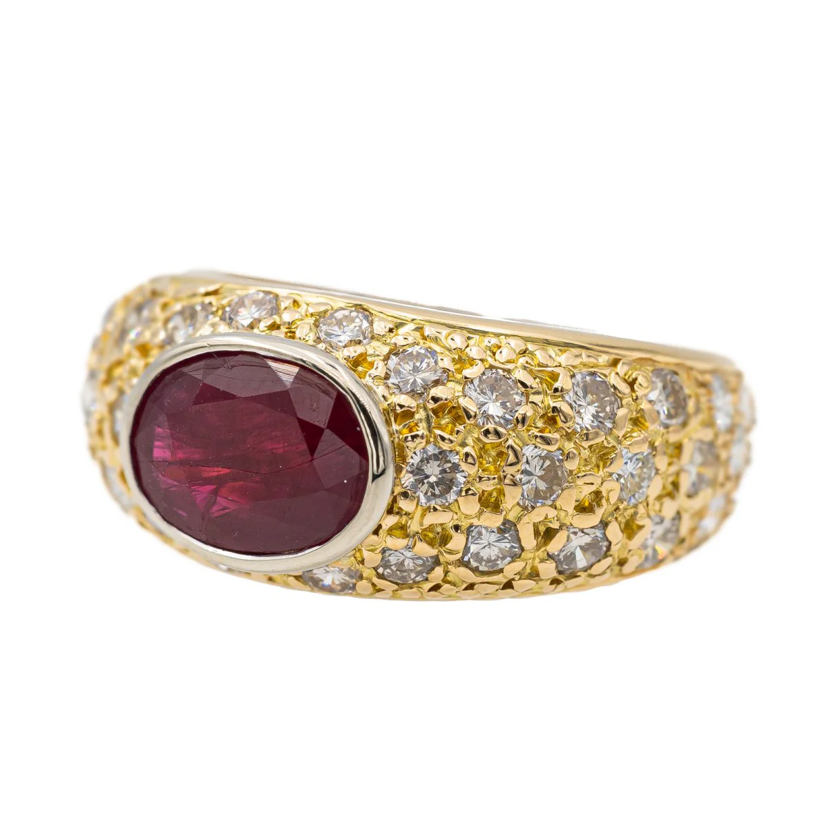 Yellow Gold and Ruby Bangle Ring - Image 3