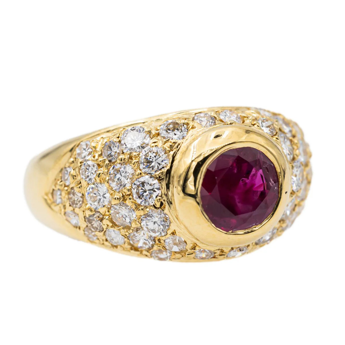 Yellow Gold and Ruby Bangle Ring - Image 7
