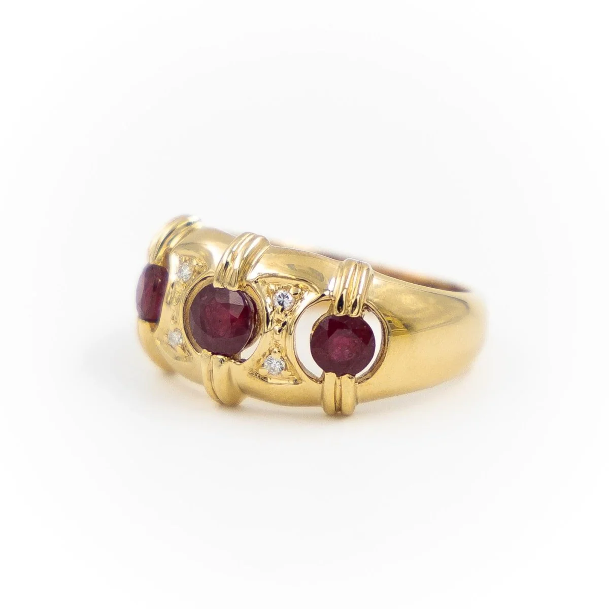 Ruby Yellow Gold Bangle Ring - Image 2