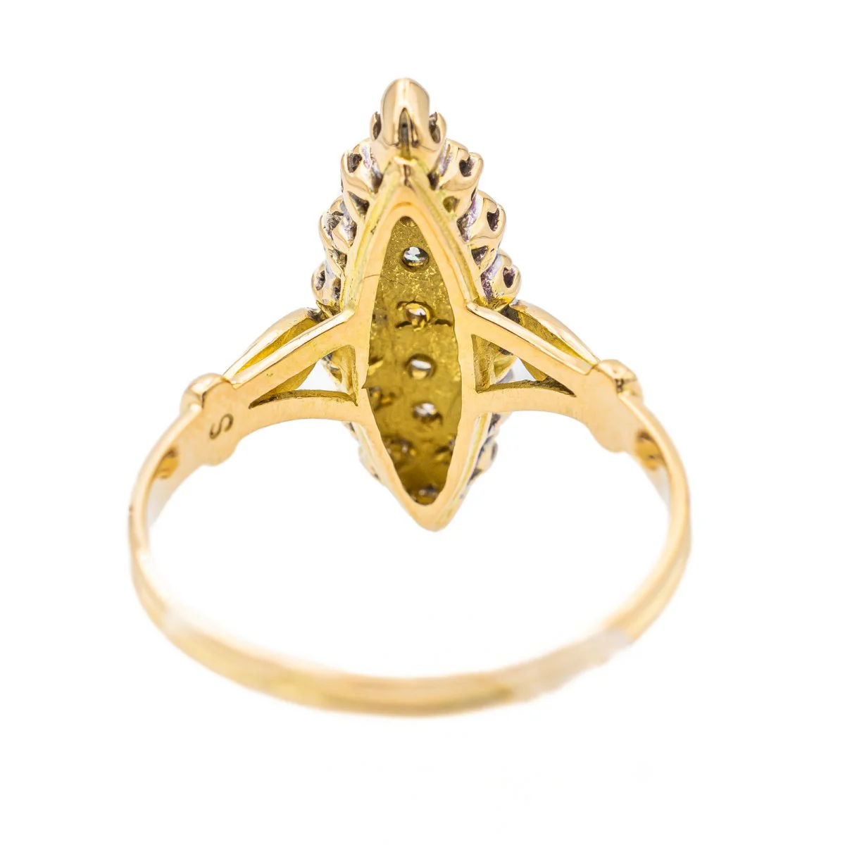 Marquise ring in yellow gold and diamond - Image 5