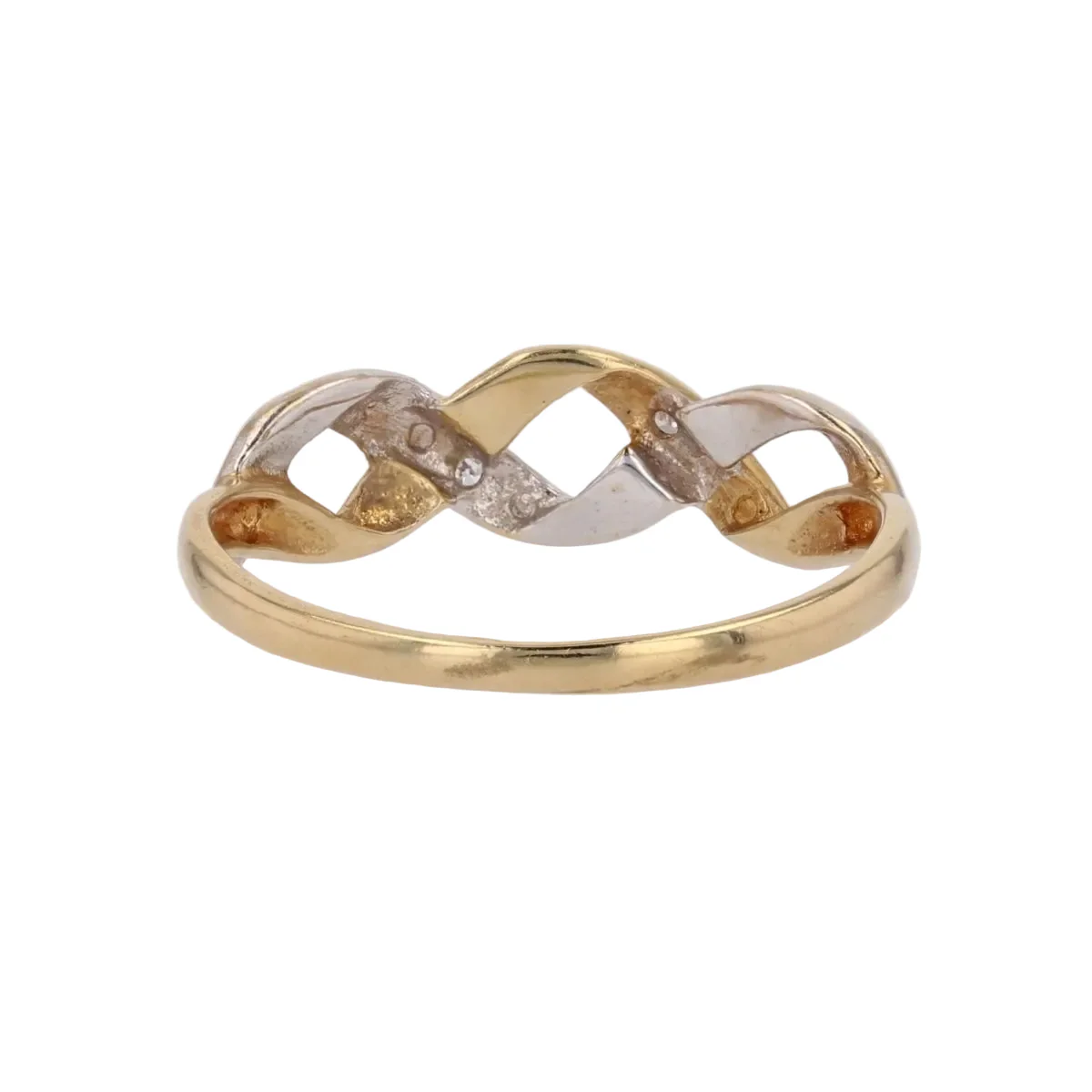Garter ring in yellow gold, white gold and diamonds - Image 4