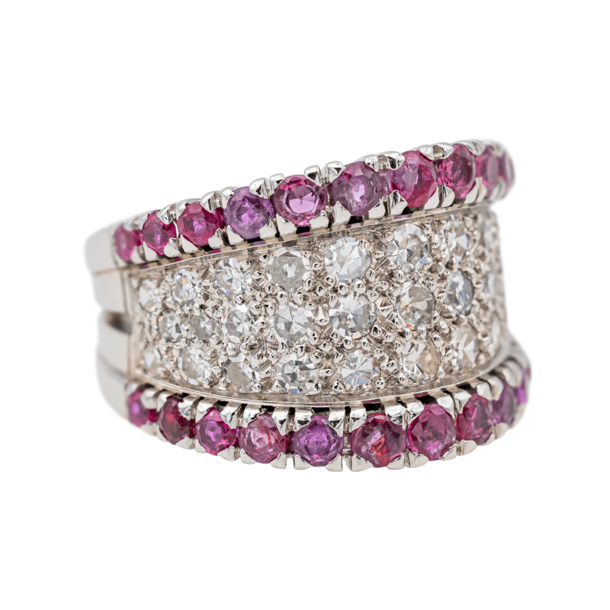 Ring at white gold, rubies and diamonds - Image 6