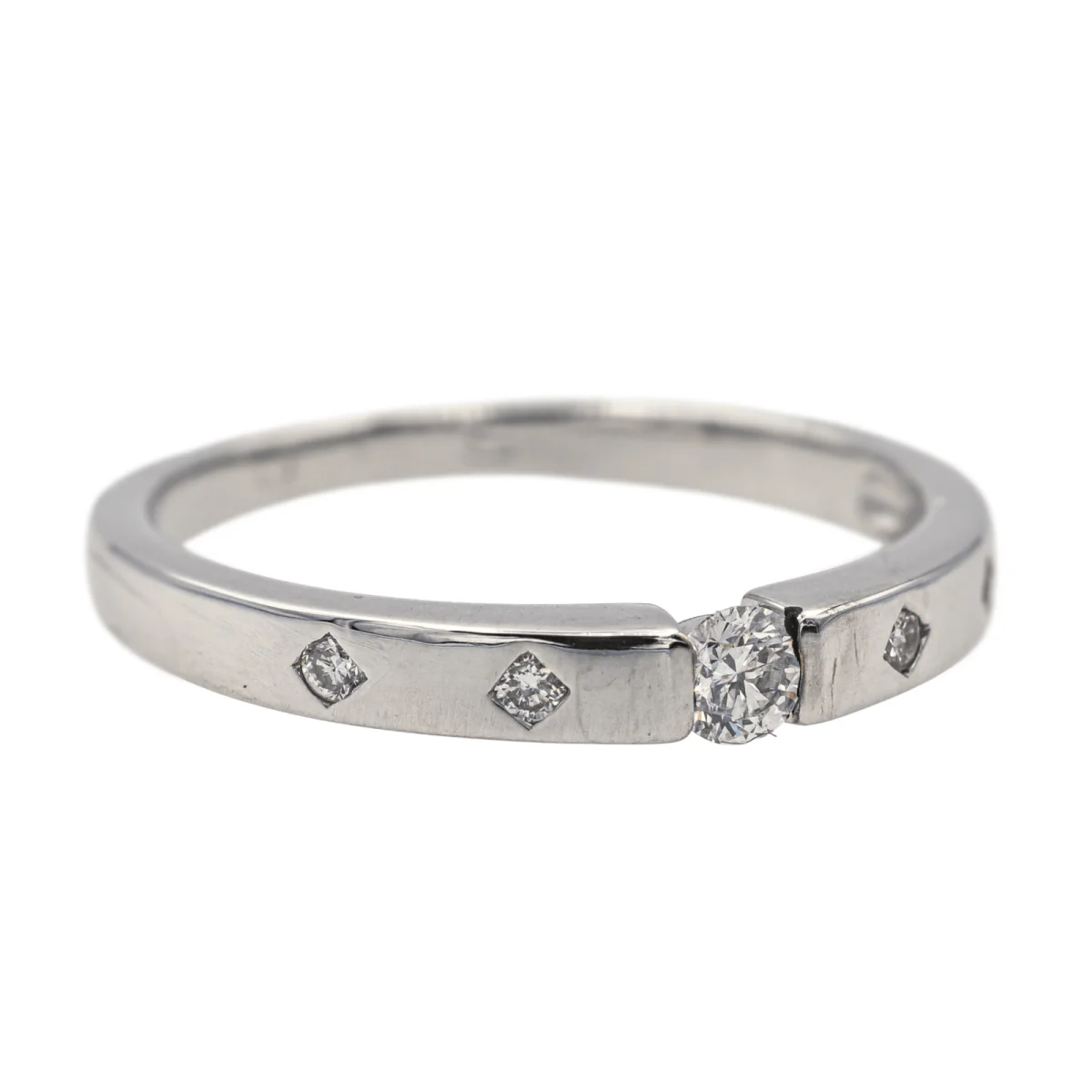 Ring at white gold and diamonds - Image 6