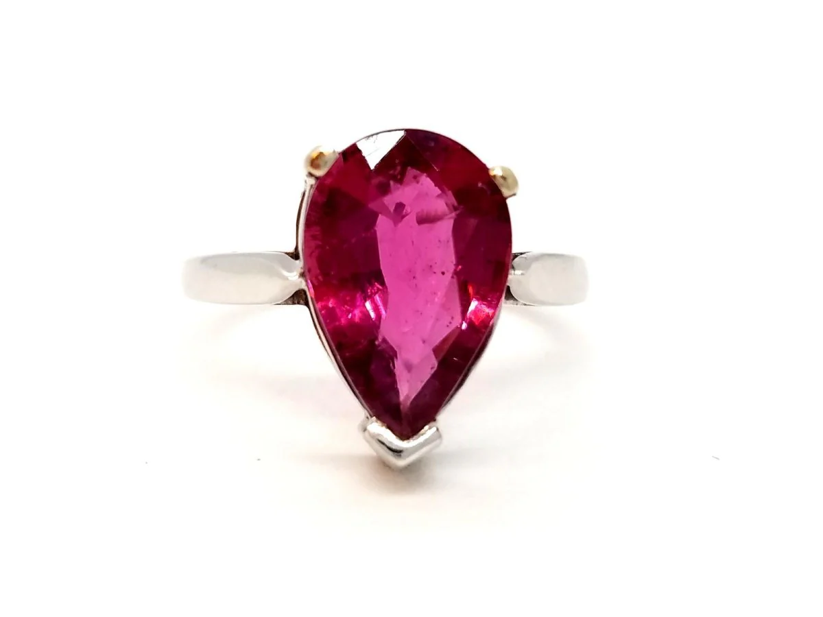 Rubelite white gold ring - Image 10