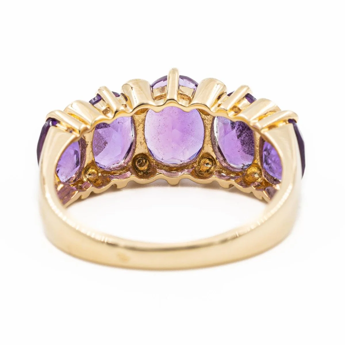 Cocktail ring in yellow gold, diamonds and amethyst - Image 5