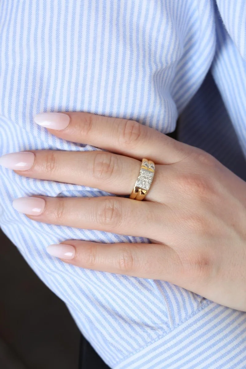 Yellow gold diamond ring - Image 7