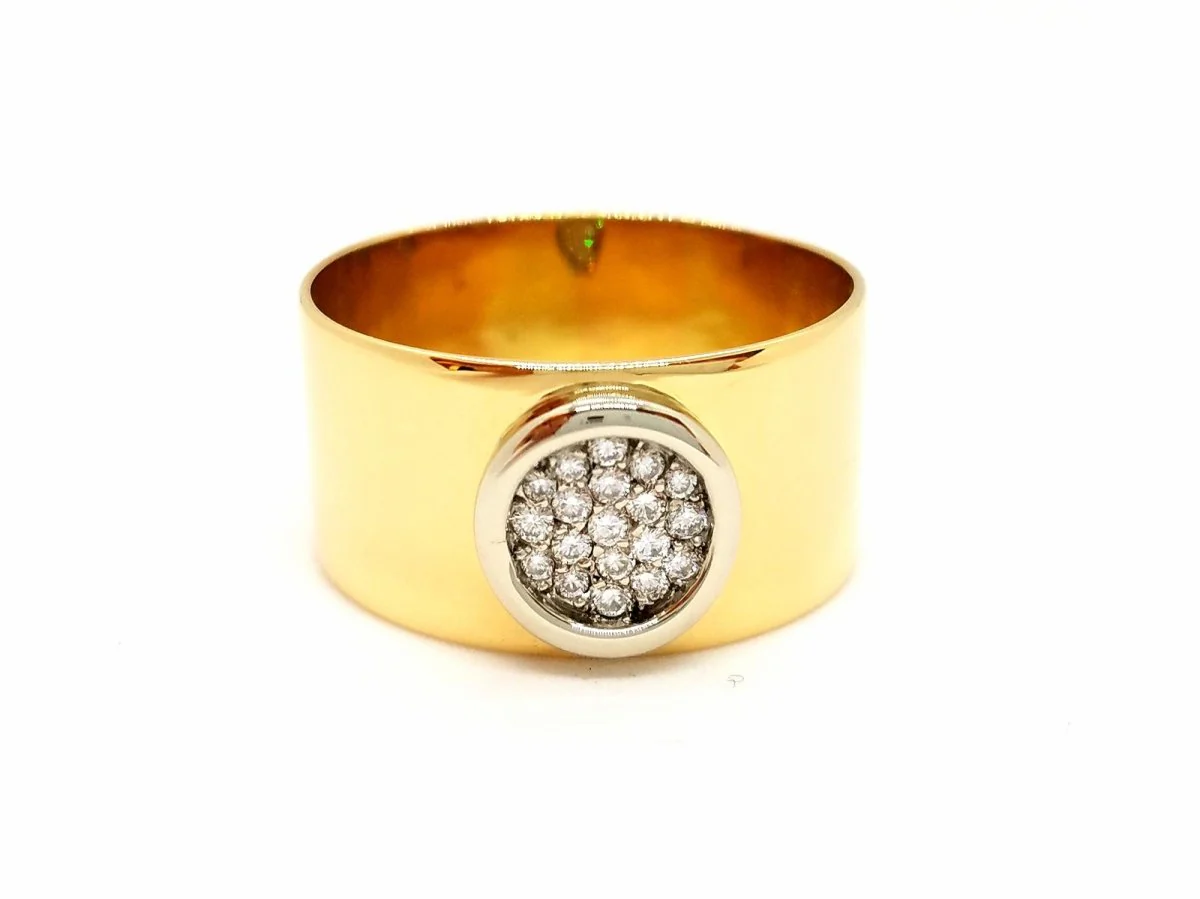 Bandeau ring in yellow gold and diamonds - Image 9