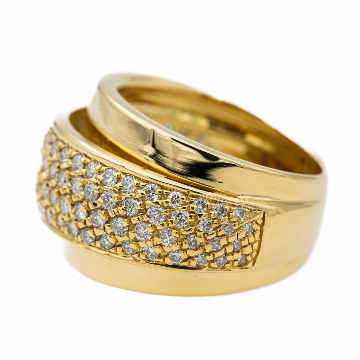 Yellow Gold and Diamond Bangle Ring - Image 4
