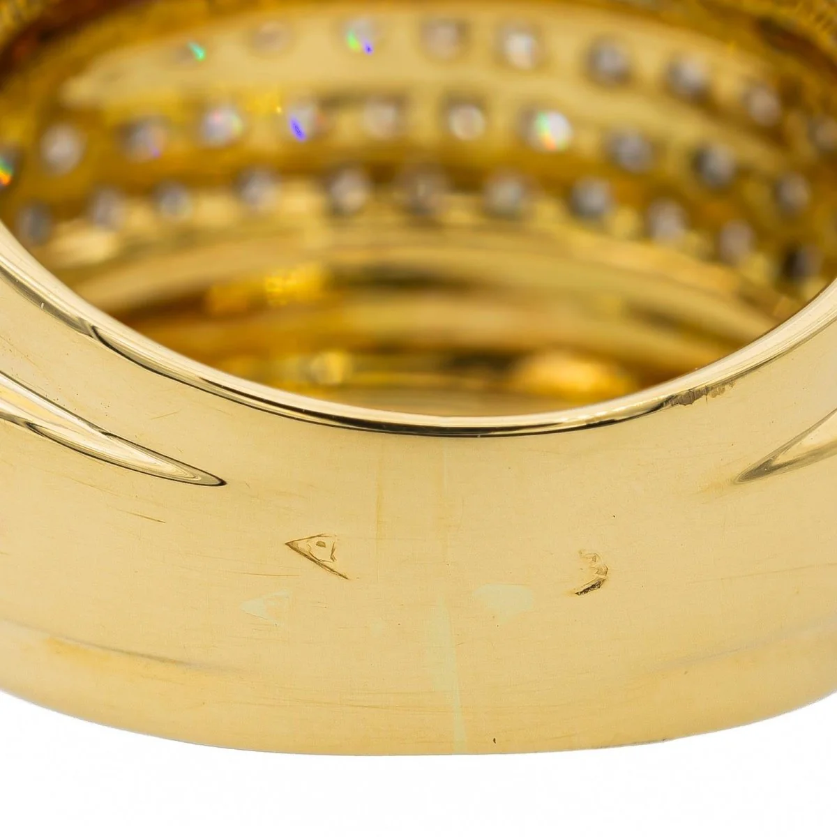 Yellow Gold and Diamond Bangle Ring - Image 5