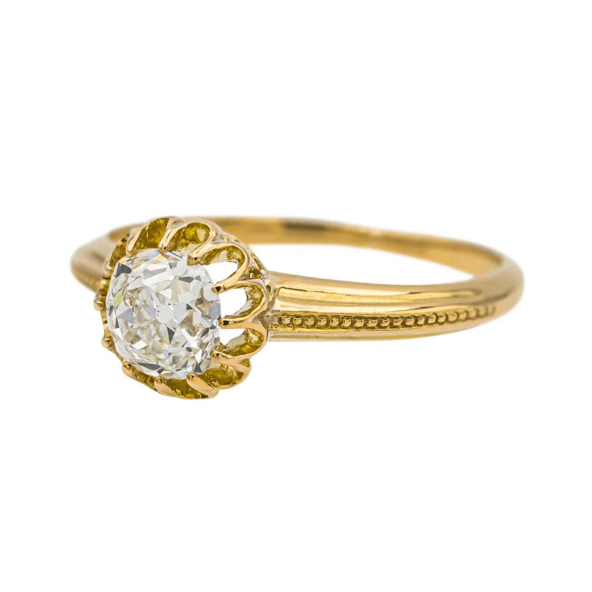 Ring Solitaire in yellow gold and diamond - Image 3