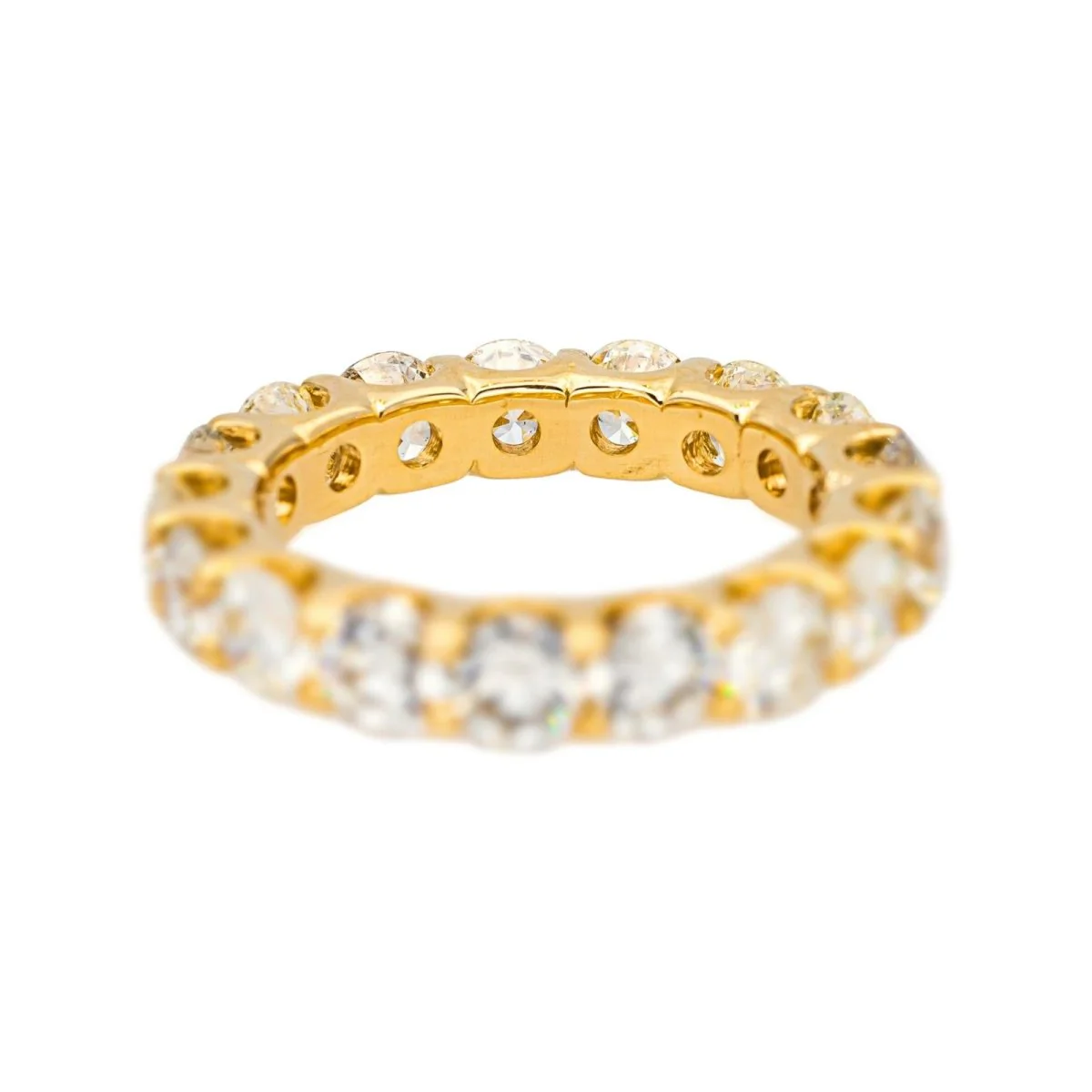 Yellow gold and Diamond Wedding band Ring - Image 3