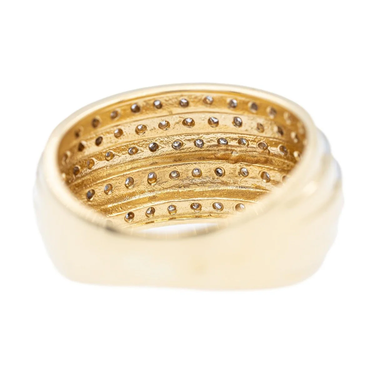 Yellow gold and Diamond Bangle Ring - Image 4