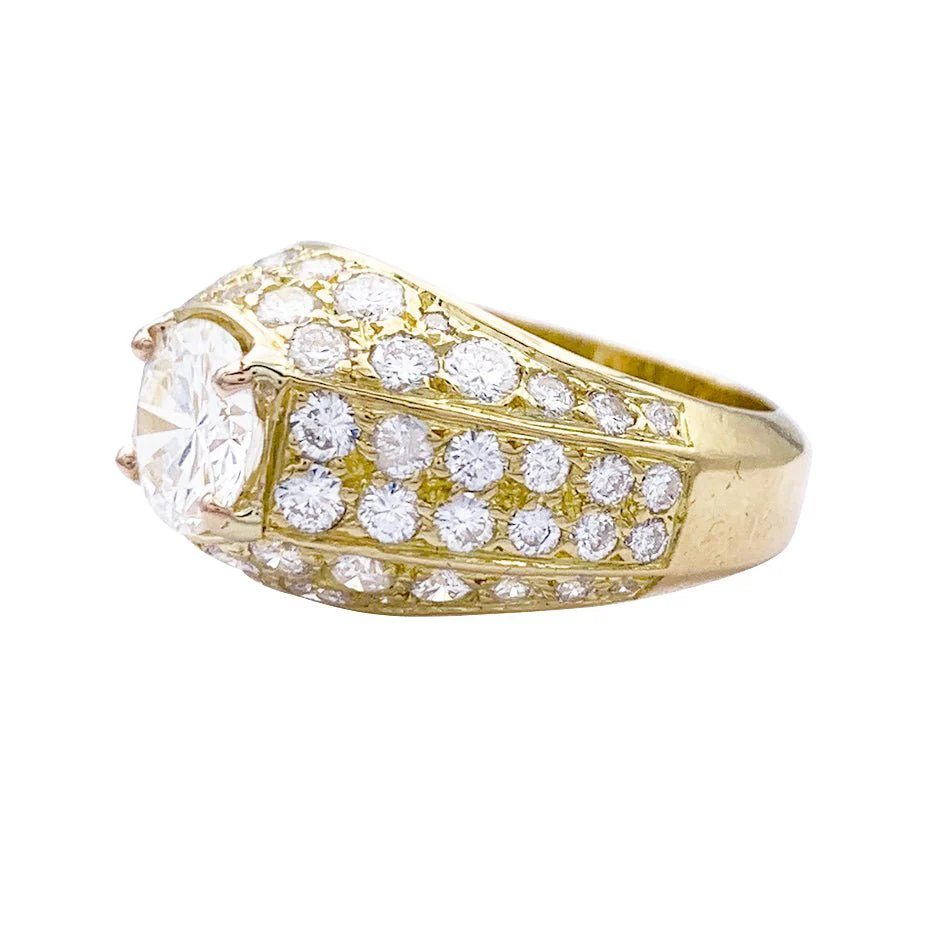 Yellow gold ring, diamonds. - Image 2