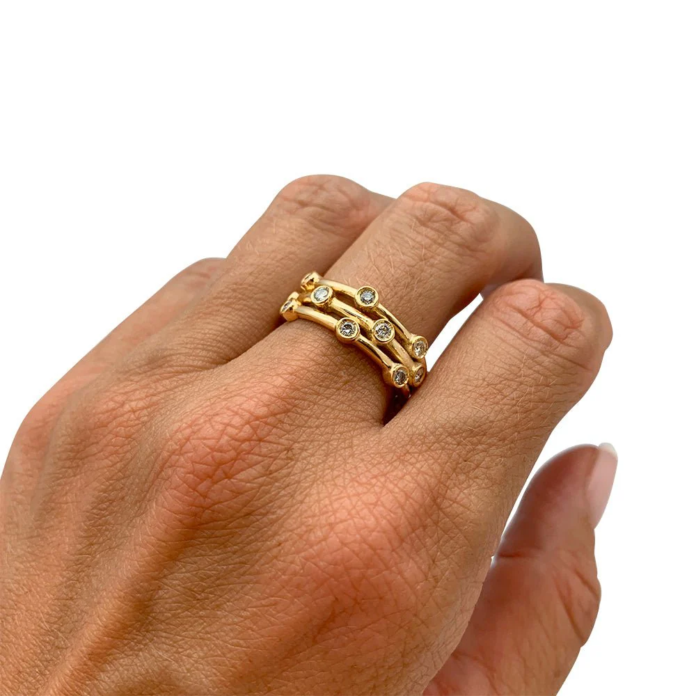 Yellow gold diamond ring - Image 8
