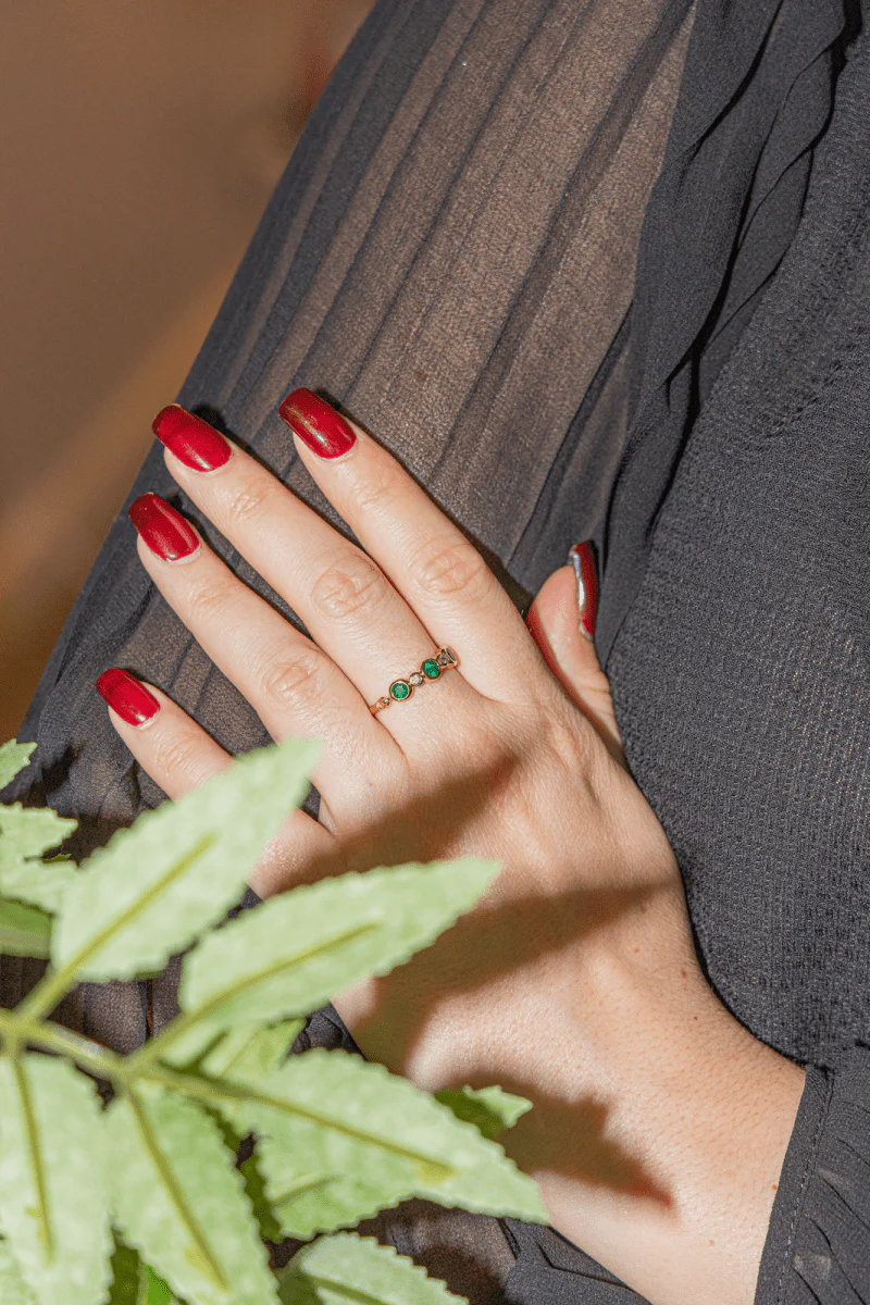 Yellow Gold Emerald Ring - Image 2