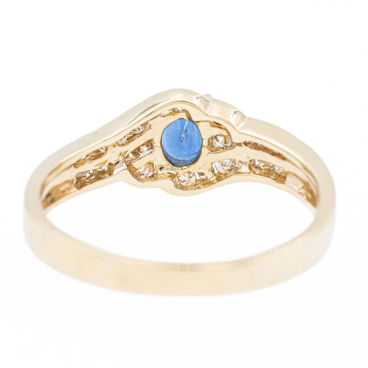 Yellow gold, diamond and sapphire ring - Image 4