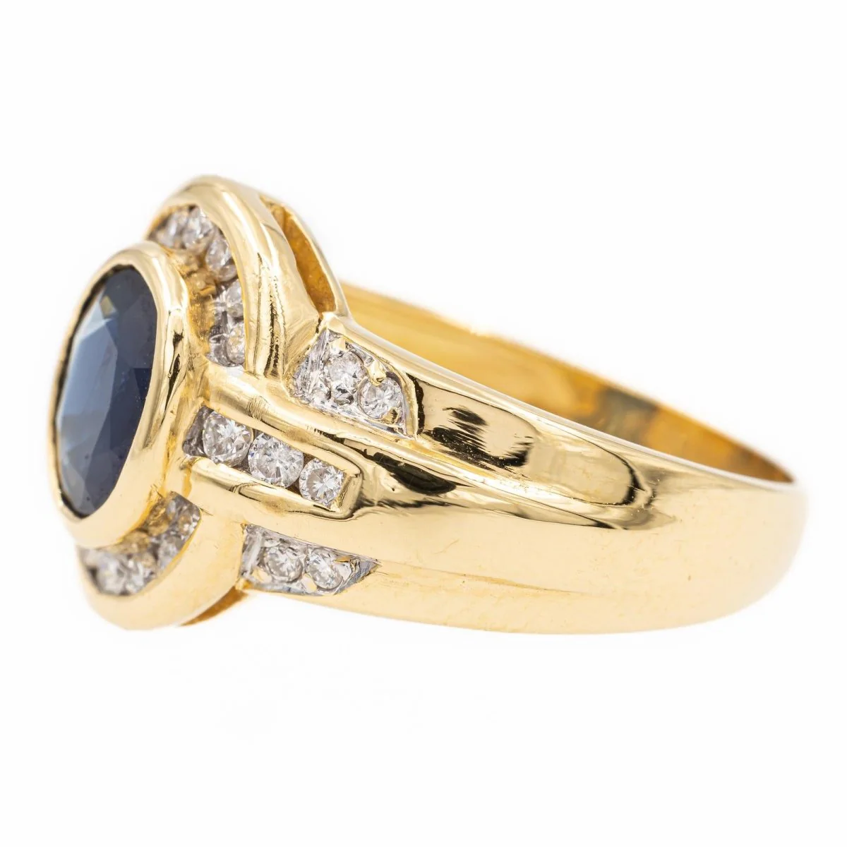 Yellow Gold Sapphire Ring - Image 4