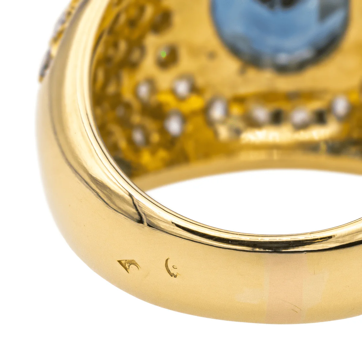 Yellow gold, sapphire and diamond ring  - Image 7