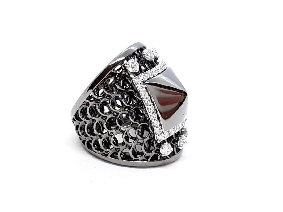 Black Gold Diamond Ring - Image 7