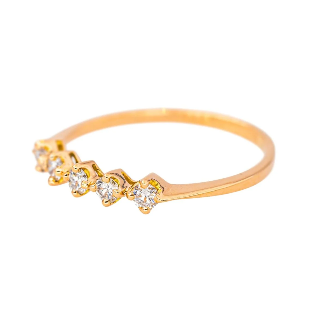 Ring in rose gold and diamonds - Image 4