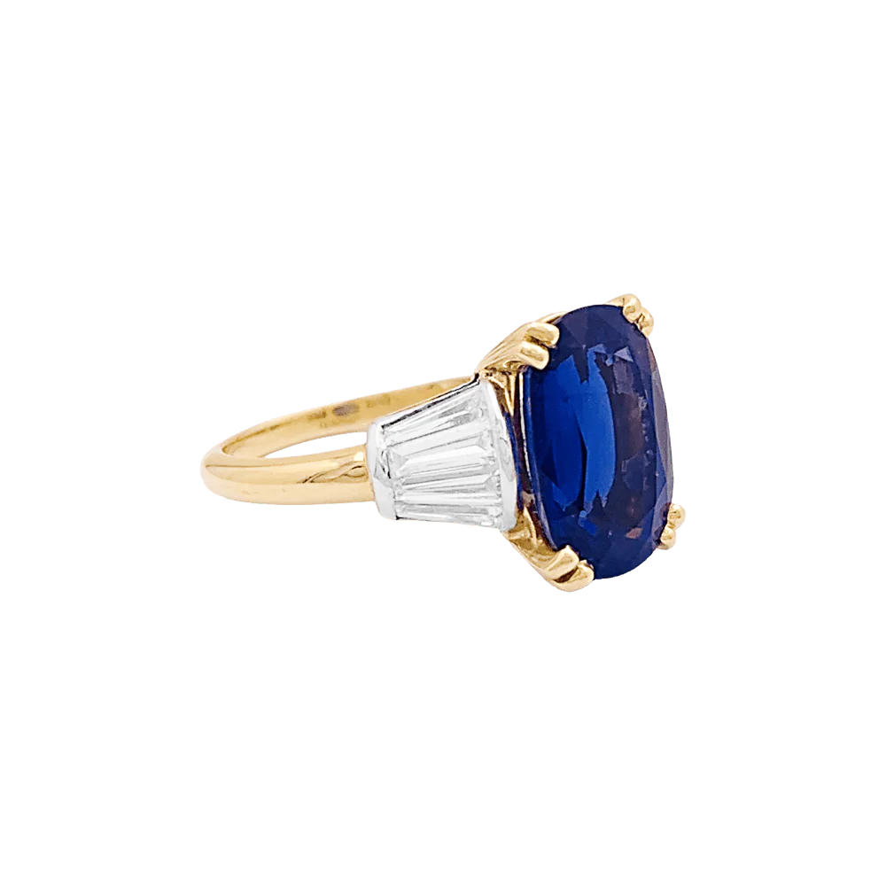 Entourage ring in yellow gold, platinum, sapphire and diamonds - Image 5