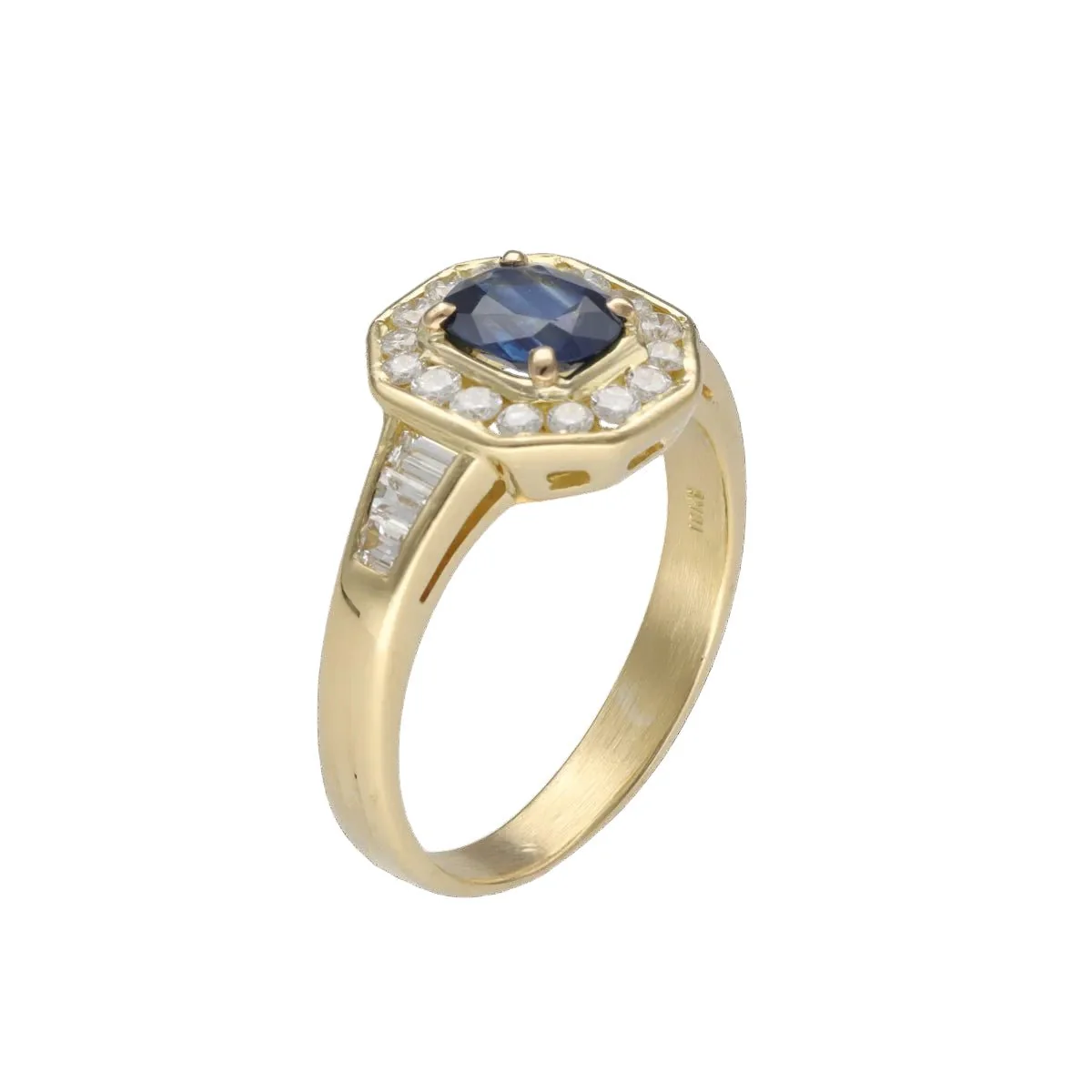 Entourage ring in yellow gold, sapphire and diamonds - Image 2