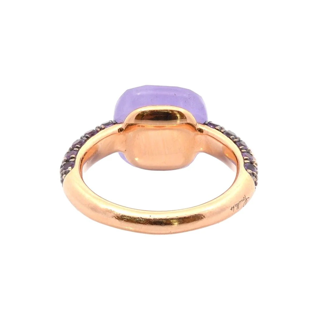 Ring POMELLATO Capri in yellow gold jade and amethysts - Image 3