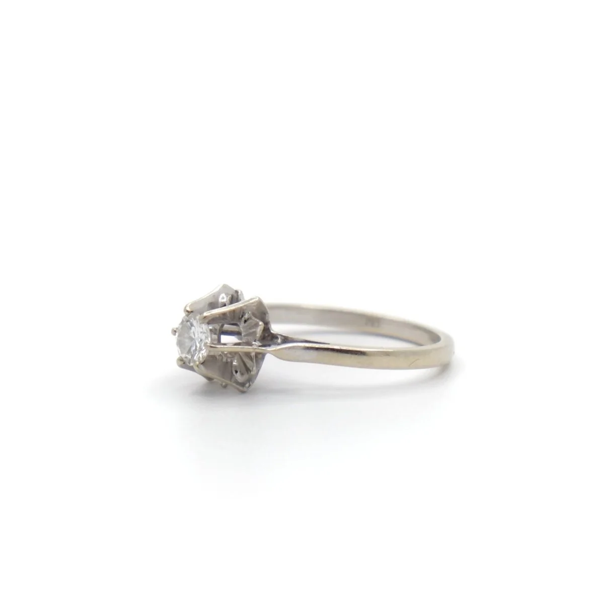 Ring Solitaire in white gold and diamond - Image 3